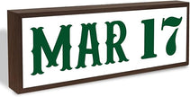 Mar 17 Sign, St. Patrick's Day Date Wood Sign, Rustic Farmhouse Decorations, Table Shelf Decors, Wooden Decor Signs for Home Office Coffee Bar Indoor, 9.5x3.1x1 inches