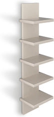 5 Tier Wall Shelves Mourning Gray, Vertical Column Shelf Floating Storage Home Decor Organizer Tall Tower Design Utility Shelving Bedroom Living Room