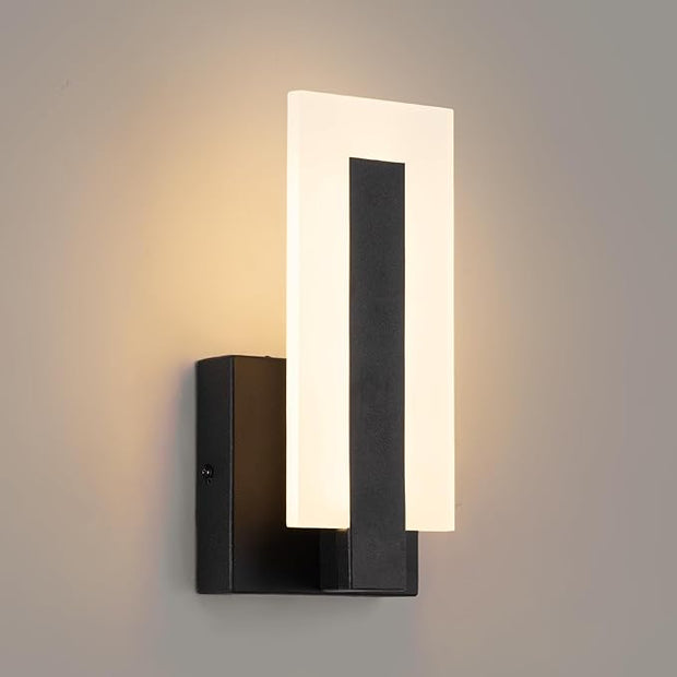 Modern LED Wall Sconces, 3000K Warm White Indoor Black Wall Light, 8W Acrylic Hardwired Wall Mounted Lights for Hallways, Bedrooms, Hallways,Corridor,Home Room Decor