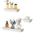 AHDECOR Versatile White Wall Mounted Floating Shelves, Stylish and Practical Home Decor and Storage in Any Room, Set of 3