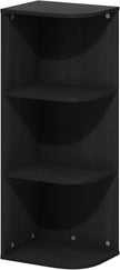 Furinno PASIR Book Shelf, 3-Tier Corner Bookshelf, Open Shelves Bookcase 9.3 x 12 x 31.5, for Living Room, Bedroom, Home Office, Blackwood