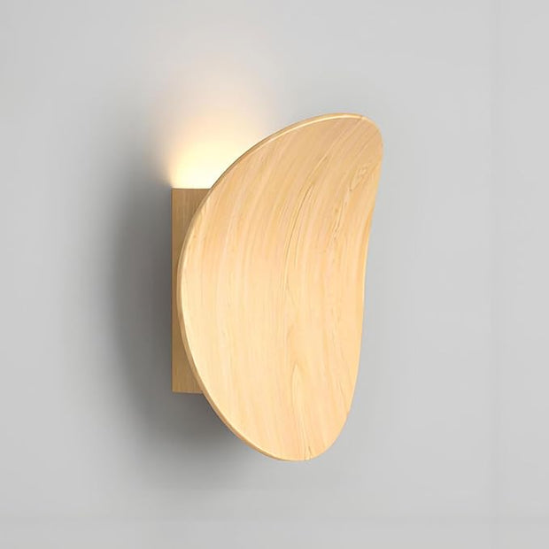 Modern Wall Sconces Natural Wood Grain Wall Lamp Minimalist Sconces Lighting 5W LED Mounted Lamp, Indoor Metal Circular Lighting Fixture for Bedroom Bathroom Stair Entryway