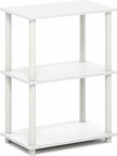 Furinno Turn-N-Tube Storage Shelves, 3-Tier Book Shelf, Corner Shelf, Toolless Open Shelves, for Organization and Storage, Living Room, Garage, Home Office, White