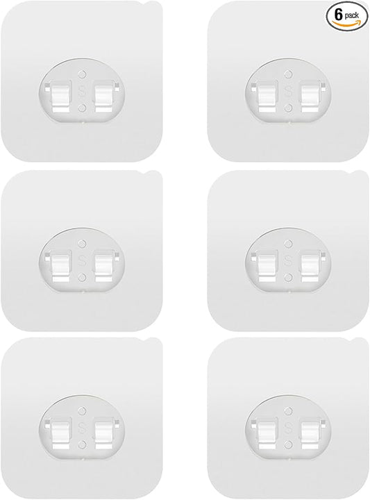 Lsnisni 6 Pack Shower Caddy Adhesive Replacement, Strong Adhesive Hooks for Shower Shelf, Waterproof Adhesive Hooks, No Drilling, for Bathroom Shelves, Kitchen Racks and Soap Holder