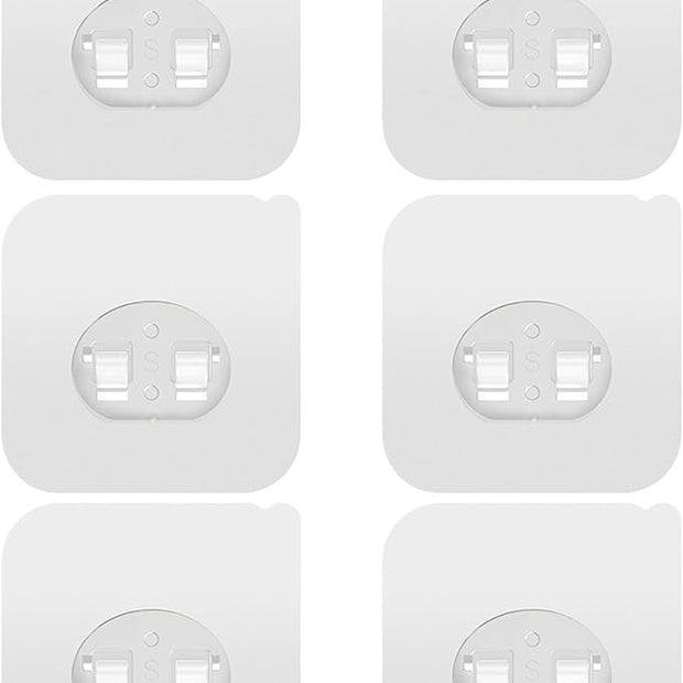 Lsnisni 6 Pack Shower Caddy Adhesive Replacement, Strong Adhesive Hooks for Shower Shelf, Waterproof Adhesive Hooks, No Drilling, for Bathroom Shelves, Kitchen Racks and Soap Holder