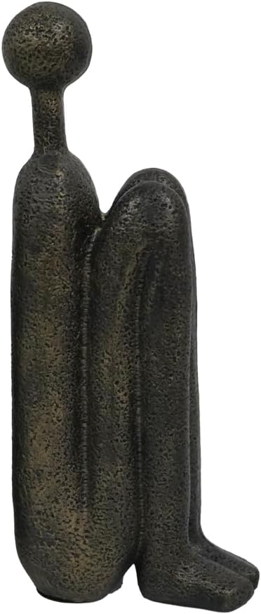 Thinker Decorative Bookends for Shelves, 1 Pair Heavy-Duty Book Ends Holder, Resin Book Stopper for Office Home Living Room Decor