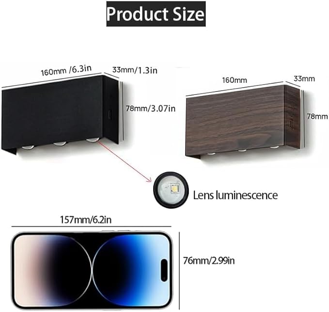 Shelprojsu LED Cordless Wall Sconce, 5200mAh Rechargeable Battery Operated Wall Lamp with Remote Control, 3 Colors and Dimmable Magnetic Wireless Wall Light (White, 1)