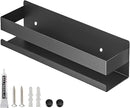 Floating Shelves Wall Mounted, Rustproof Stainless Steel Bathroom Shelf, Black Nail-Free Kitchen Spice Rack, Adhesive Storage Organizer for Shower & Home Decor