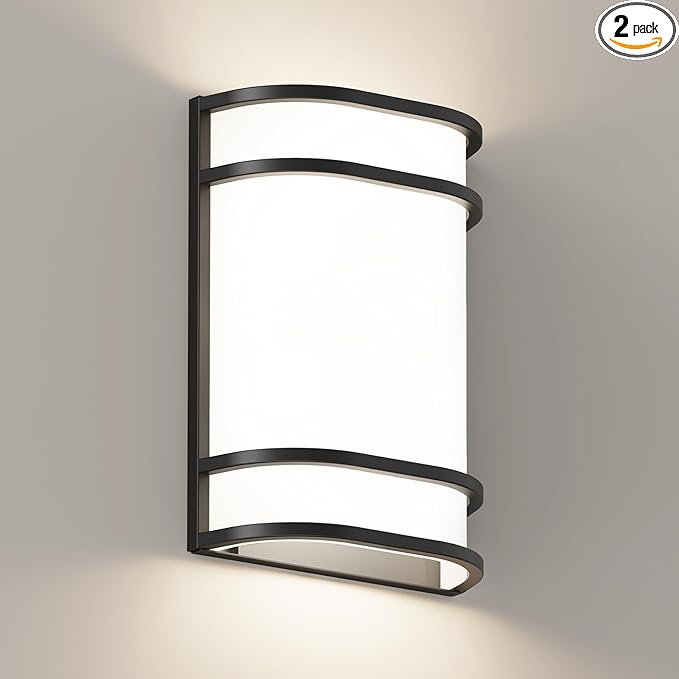 Led Wall Lights Indoor- 10 Inch Modern Wall Sconce Lighting 3000K/4500K/6000K Adjustable Led Wall Lamps for Hallway, Staircase, Corridor, Bedroom, Living Room, Kitchen (Black, 1 Pack)