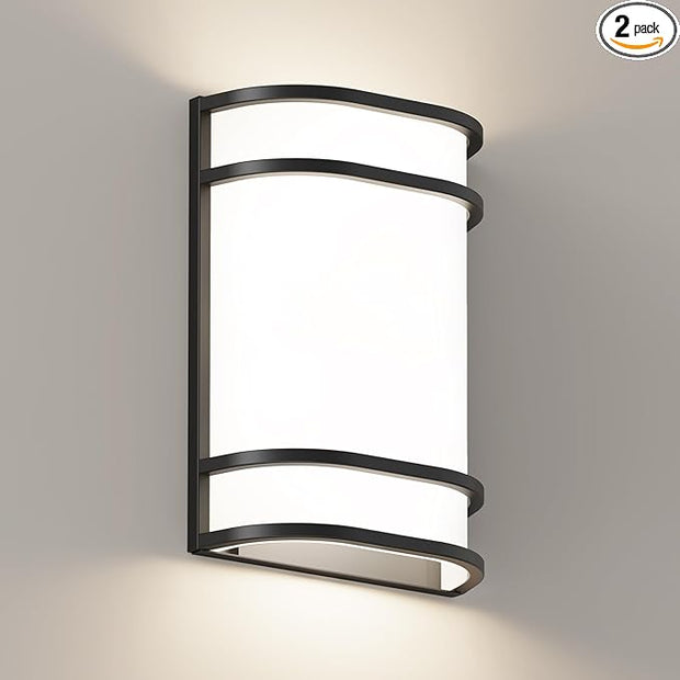 Led Wall Lights Indoor- 10 Inch Modern Wall Sconce Lighting 3000K/4500K/6000K Adjustable Led Wall Lamps for Hallway, Staircase, Corridor, Bedroom, Living Room, Kitchen (Black, 1 Pack)