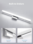 Combuh LED Vanity Lights Bar 24 Inch Bathroom Light Fixtures 14W IP44 Over Mirror Lighting Indoor Wall Sconces Modern Cool White 6000K for Washroom