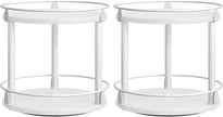Spice Rack, Set of 2 Lazy Susan Organizer, 2-Tier Turntable Organizer For Cabinet, Compact and Versatile, for Kitchen Countertop, White SR22L2WW