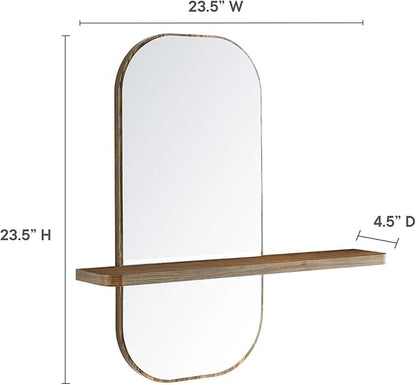 Modway EEI-6349-WAL Solstice Mirror, Walnut
