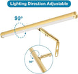 LED Picture Lights for Paintings Plug in, Adjustable Art Light Gallery Wall Light for Display Art Work, 16inch 6W 3000K Warm White, Gold Finish CRI80+