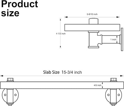 HouseAid Industrial Pipe Floating Shelves, Rustic Farmhouse Pipe Shelf for Living Room, Bedroom, Bathroom and Kitchen, Wall Mounted, Matte Black (2 Pack)