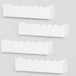 Wood Floating Shelves for Wall,Nursery Bookshelf,Kids Book Shelf,Baby Toys Storage Decor Organizer Wall Mounted for Living Room Bedroom,Wavy Edge,Preassembled,4 Pack,Scalloped Pine(White)