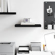 Modern Black Honeycomb Wall Shelf with Metal Frame, Durable MDF Floating Shelf for Home Organization and Display, Includes Mounting Kit, 19.7 x 9.1 x 1.5 Inches
