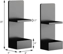2-Tier Black Floating Wall Shelf, 20x8x6 Wall-Mounted Wooden Beside Shelf/Nightstand for Home Décor, Plants, Cosmetics, Bathroom, Kitchen, Bedroom Storage (Black with Box)
