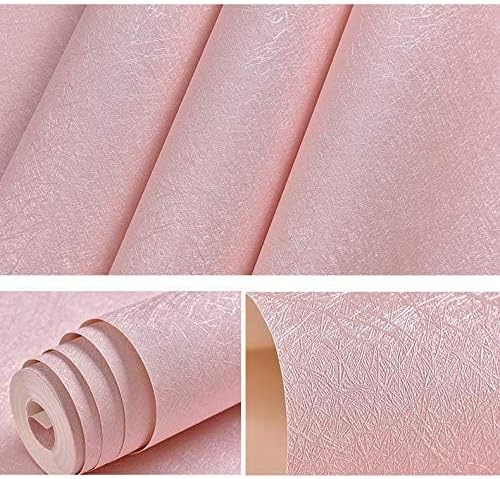 Cohoo Home Silk Pink Wallpaper Peel and Stick Contact Paper Pink Textured Silk Wallpaper Stick and Peel Self Adhesive Removable Paper Bedroom Wall Sticky Girls Drawer Liner Waterproof 15.7inW 197inL
