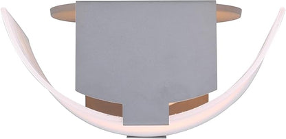 Modern 1-Light Wall Sconce, Grey with Flat Opal Glass, 7 Inch, Ambient Accent Lighting, Floating Wall Mounted Light for Hallway, Bathroom, Dining Room, Bedroom, Easy Install, 60W Type A Compatible
