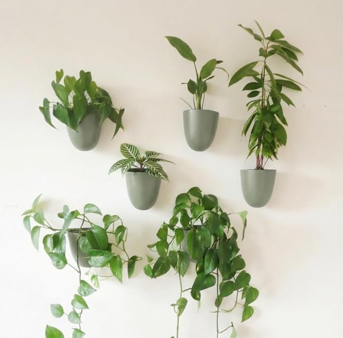 Make Good PlantPod Luxe - Self-Watering Wall Planters (Set of 6, Forest Green) - Easy to Water and Install - Lightweight - Design Your Own Vertical Garden - Wall Planters for Indoor Plants