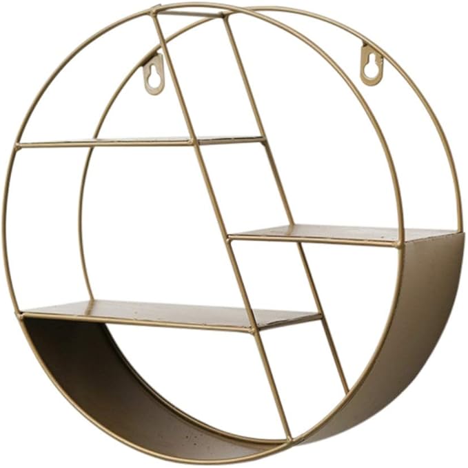Ochine Wall Mounted Floating Shelves Rustic Round Storage Display Hexagonal Wall Hanging Shelf Home Decor for Living Room, Bedroom, Bathroom, Office, Kitchen