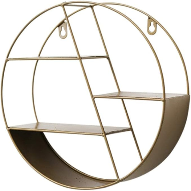 Ochine Wall Mounted Floating Shelves Rustic Round Storage Display Hexagonal Wall Hanging Shelf Home Decor for Living Room, Bedroom, Bathroom, Office, Kitchen