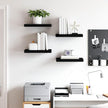 Black Honeycomb MDF Metal Small Wall Shelf Set of 4, Floating Wall Shelves for Home Decor and Space Saving Storage, Modern Display Shelves for Living Room Bedroom Office