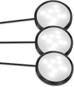 YGS-Tech LED Under Cabinet Lighting Kit, 1020 Lumens LED Puck Light, 5000K Daylight White, CRI90+, Touch Dimming, Black Trim All Accessories Included, for Kitchen, Closet Lights, Safe Light, 3-Pack