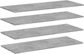 Set of 4 Floating Wall Shelves, Concrete Grey Engineered Wood Decorative Display Ledges, Modern Minimalist Storage Shelves for Living Room, Bedroom, and Home Office