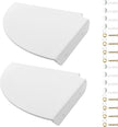 Cosmos 2 Pcs Acrylic Wall Mount Floating Corner Shelves Quarter Round Shower Shelf Hanging Corner Shelves Wall Storage Display Organizer for Bathroom Kitchen Bedroom Living Room (Solid White)