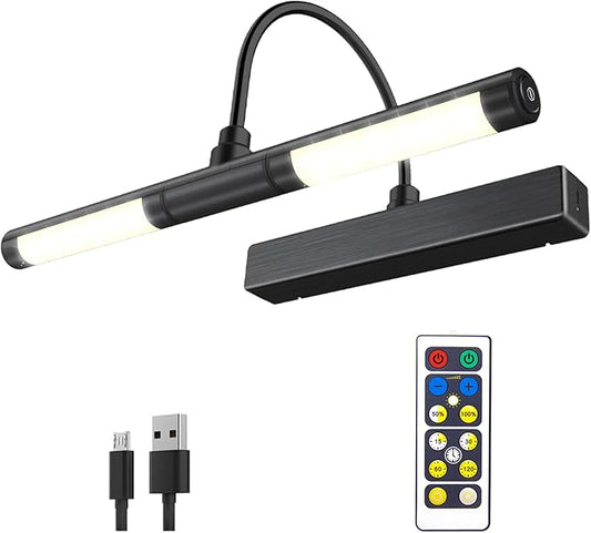 BIGMONAT Rechargeable Picture Light for Paintings with Remote, Battery Operated Dartboard Light, Wireless Art Light, Dimmable Display Lamp for Wall Photo Artwork Gallery Portrait