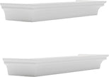 MELANNCO Arlington Floating Wall Shelves for Bedroom, Living Room, Nursery, Set of 2,14-Inch, White