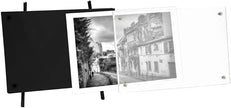 Isaac Jacobs 4x6 Black Magnetic Acrylic Metal Easel Frame (4x6 Horizontal) (Black)