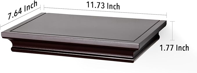AHDECOR Floating Shelves Wall Mounted, Deeper Wall Storage Shelf for Home Décor, Super Sturdy, Easy to Install, 12” Wide, 7.75” Deep, Espresso Brown