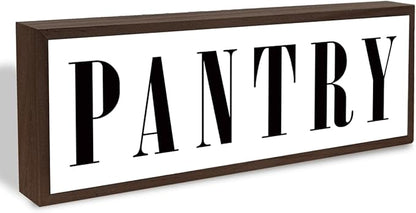 Pantry Sign, Rustic Decorative Wooden Box Signs, Framed Wooden Plaque Sign Decor, Funny Kitchen Decoration, Farmhouse Home Decor for Kitchen Shelf, Pantry Room Decors, Housewarming Gift