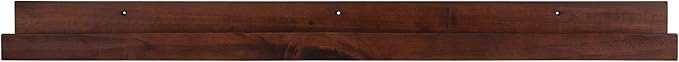 Kate and Laurel Levie Modern Floating Wall Shelf Picture Frame Holder Ledge, Dark Walnut Brown