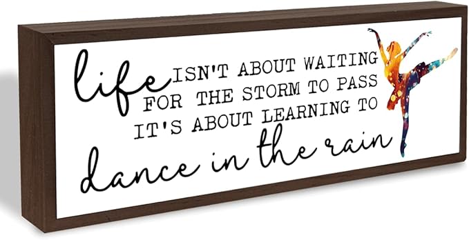 Life isn't about Waiting for the Storm to Pass Sign, Motivational Wood Decor, Positive Home Office Decor, Bedroom Decoration for Girls, Cubicle Office Wood Decoration