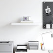 White Honeycomb MDF Floating Wall Shelf with Metal Brackets, Modern Design for Living Room Bedroom Office, Sturdy Storage Solution, Easy Installation and Maintenance,