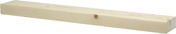Dogberry Collections Smooth Timber Floating Shelf – Versatile Wood Mantel & Wall Shelf (Unfinished, 60 in.)