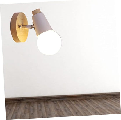 Minimalist Wall Lamp Modern Solid Wood Sconce for Living Bedroom and Bathroom Decor Elegant White Design Wall-Mounted Art Lighting No Bulb Included