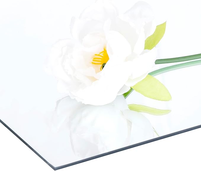 F2C Frameless Full Length Real Glass Flat Wall Mirror Tiles, 14'' x 14'' x 4PCS Set, Square Large Body Wall Mirror for Home, Living Room, Bathroom, Gym, Door