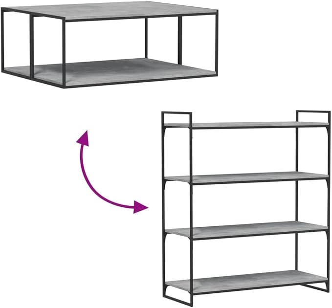 Set of 4 Floating Wall Shelves, Concrete Grey Engineered Wood Decorative Display Ledges, Modern Minimalist Storage Shelves for Living Room, Bedroom, and Home Office