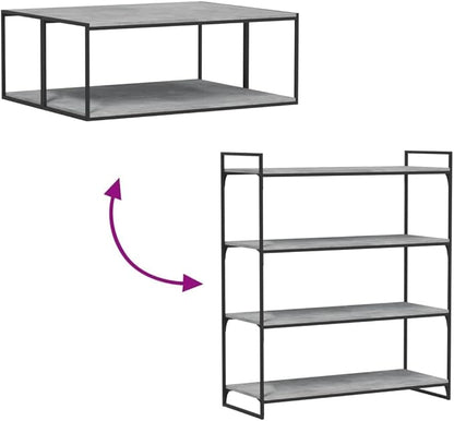 Set of 4 Floating Wall Shelves, Concrete Grey Engineered Wood Decorative Display Ledges, Modern Minimalist Storage Shelves for Living Room, Bedroom, and Home Office
