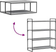 Set of 4 Floating Wall Shelves, Concrete Grey Engineered Wood Decorative Display Ledges, Modern Minimalist Storage Shelves for Living Room, Bedroom, and Home Office