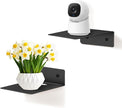 eZAKKA Floating Shelves for Wall, Small Shelves for Wall, Mini Shelf, Metal Shelf, for Bathroom Bedroom Living Room Kitchen Little Mini Tiny Display Hanging Shelves, 2 Pack, Black