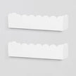 Wood Floating Shelves for Wall,Nursery Bookshelf,Kids Book Shelf,Baby Toys Storage Decor Organizer Wall Mounted for Living Room Bedroom,Wavy Edge,Preassembled,2 Pack,Scalloped Pine(White)