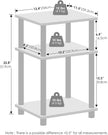 Furinno Turn-N-Tube Storage Shelves, Stackable Standing Shelf, Open Corner Shelf, for Organization and Storage, Living Room, Garage, Home Office, French Oak
