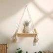 Artilady 2 Pack Wooden Wall Hanging Shelves - Macrame Hanging Plant Shelf with Tassel,Boho Storage Floating Shelves Handmade Rustic Hanger Planter Rack Pot Stand Holder