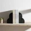 6.6‘’ Decorative Resin Book Ends for Shelves - Modern Bookends for Heavy Books - Minimalist Book Stopper for Aesthetic Home Office Bookshelf Decor - Stylish Gifts for Book Lovers (Black)